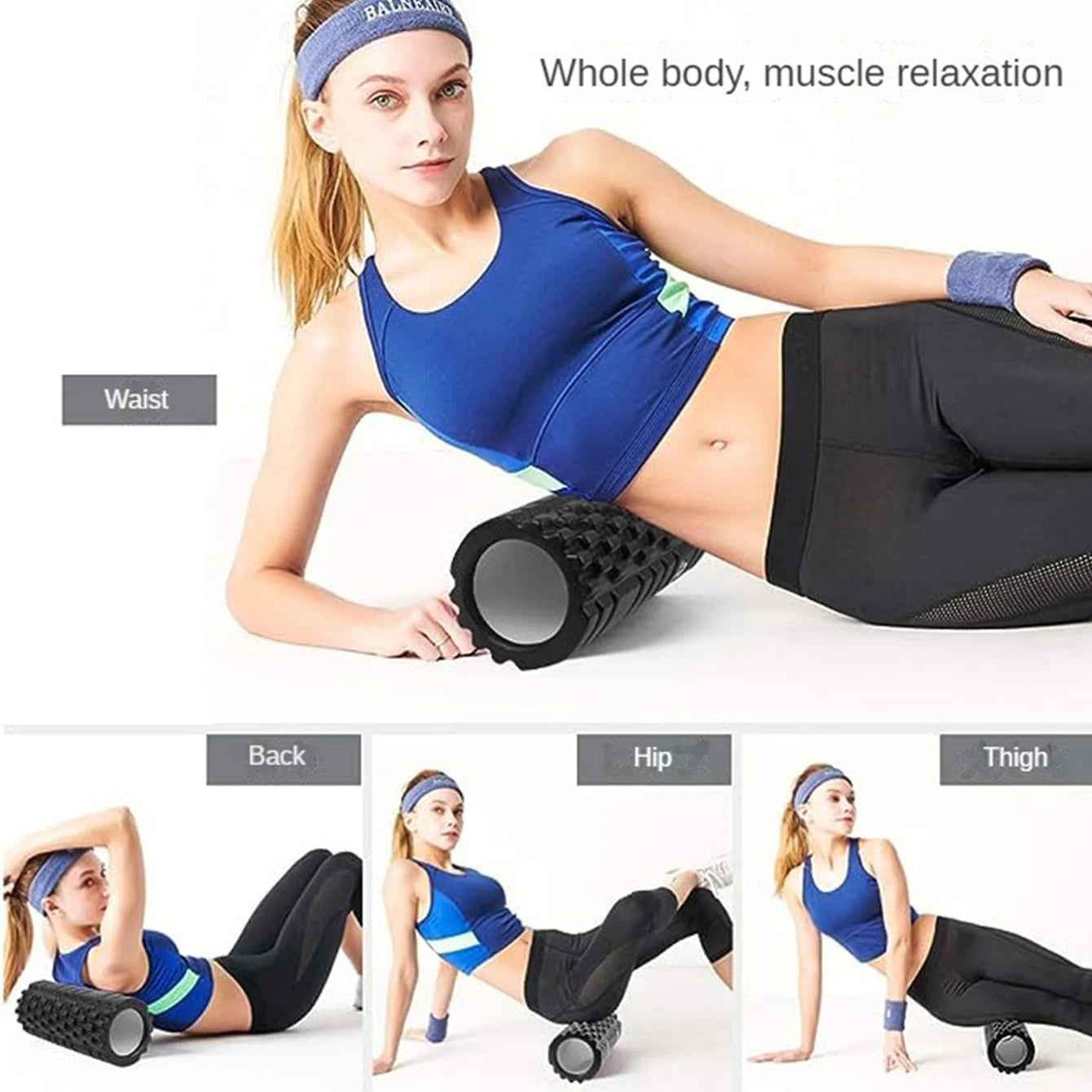 33cm Yoga Column Foam Axis Massage roller Muscle Back Muscle  MassageThe grid Back training set shipping